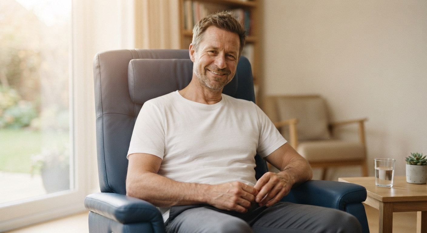 Пациент восстанавливается после запоя в светлой палате
